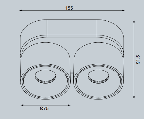 Lupia Licht LED Deckenleuchte BLOC 2S weiß, 2262-2-8