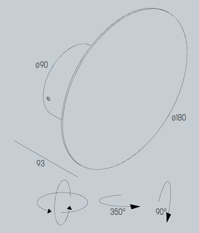 Lupia Licht LED-Wandleuchte / Deckenleuchte PLATE schwarz, 3125-1-55