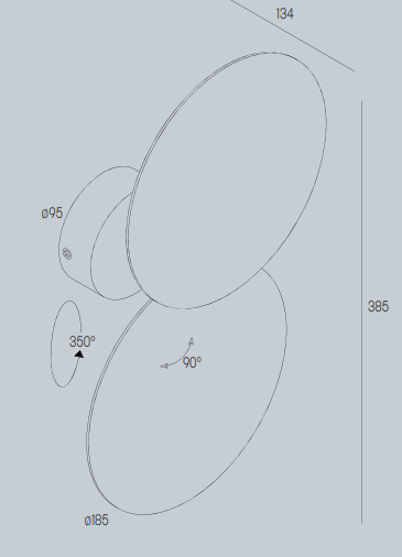 Lupia Licht LED-Wandleuchte / Deckenleuchte PLATE 2 Aluminium matt, 3126-2-79