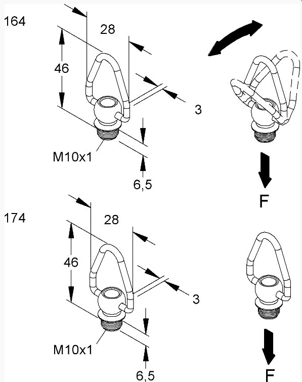 Kleinhuis Ringnippel Gewinde M10x1, 164