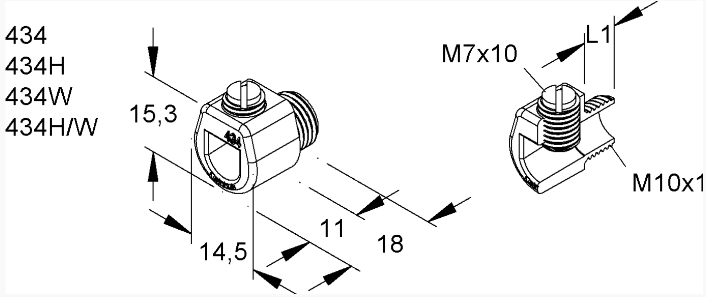 Kleinhuis Klemmnippel weiß M10x1, 434W