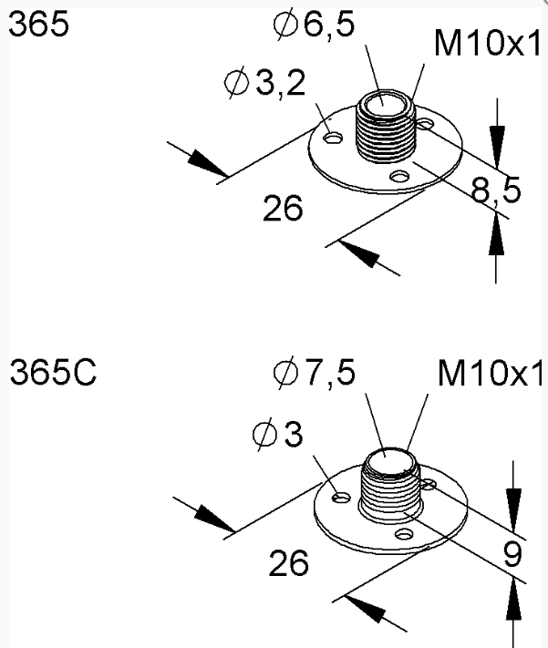 Kleinhuis Scheibennippel mit angenietetem Flansch, 365