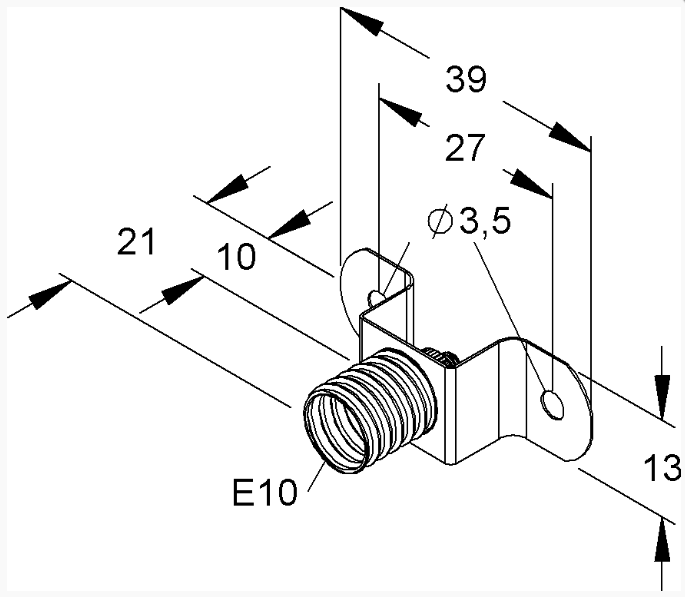Kleinhuis Stegfassung E10 für max. 50V, 68