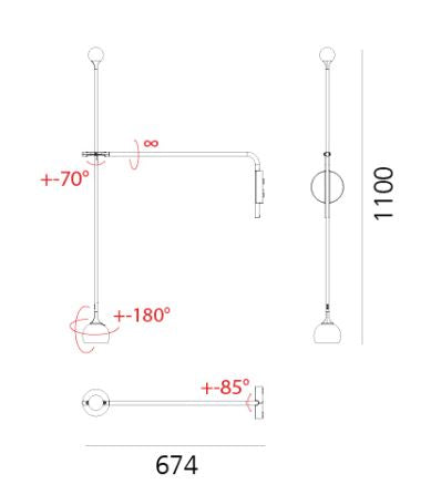 Artemide Wandleuchte IXA -Sondermodell--