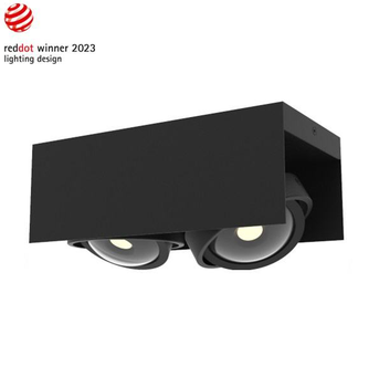 Megatron Cardano LED Deckenaufbauleuchte Dimmbar Schwarz 2x7W 927