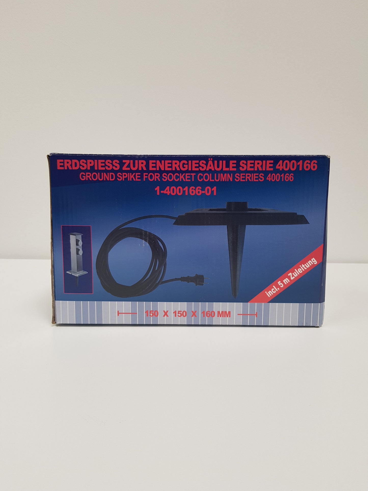 IBV Energiesäule anthrazit V2A mit 2 Steckdosen und Zeitschaltuhr, max. 3680 Watt, inkl. Erdspieß