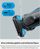 Braun 51-B1200S Rasierer Series 5 wet+dry schwarz/blau mit EasyClick-Aufsatz