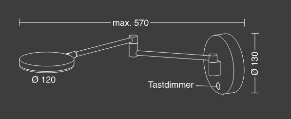 Holtkötter Wandleuchte PLANO WB 9658-1-19 Messing Eloxal