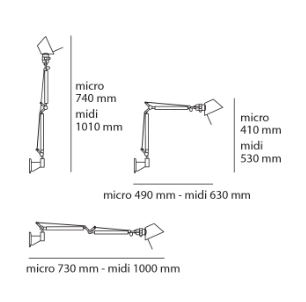 Artemide Tolomeo Micro LED PARETE A010300 & A025150