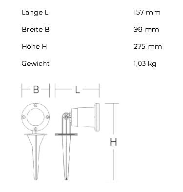 RZB Strahler mit Erdspieß --Restposten--