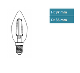Megaman Filament Kerze, klar, 4W, 470 Lumen, Ersatz ca. 40W, 2700 Kelvin, E14