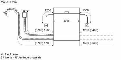 Siemens Geschirrspüler vollintegrierbar XXL,60cm, SX63EX02BD