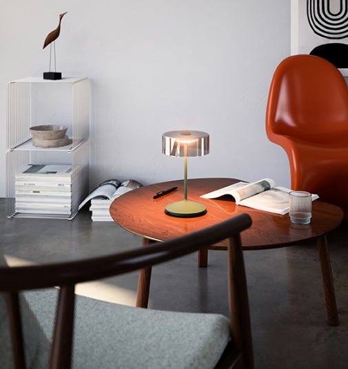 SIGOR LED-Akku-Glasleuchte Numotion 265mm tannengrün, 4525501