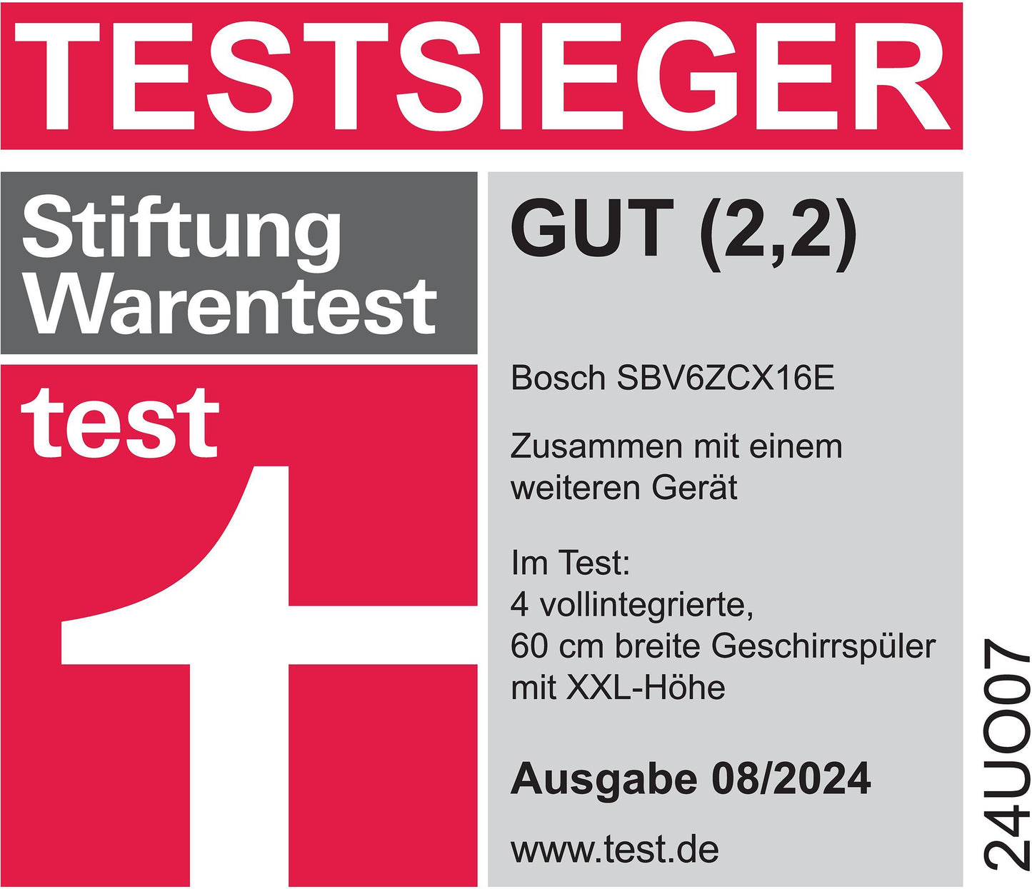 Bosch Serie 6, Vollintegrierter Geschirrspüler, XXL SBV6ZCX16E