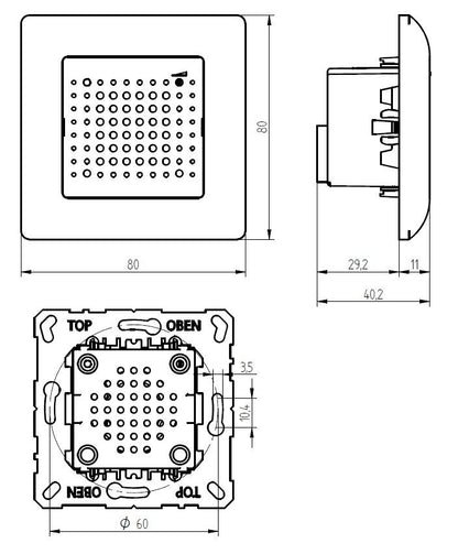 Grothe UP-GONG 120ws weiß inkl. Rahmen 17 Gongtöne, 8-12V=~, bis zu 83dB, 43701