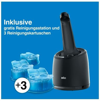 Braun Series 5 50-B7200cc Elektrorasierer mit Reinigungsstation, Blau