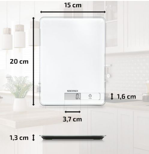 Soehnle Digitale Küchenwaage Page Compact 300 aus Glas, 61501