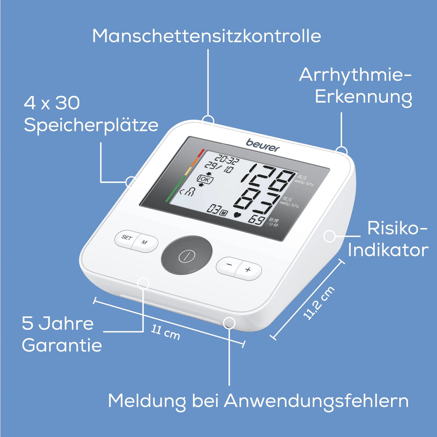 Beurer Oberarm-Blutdruckmessgerät BW 27