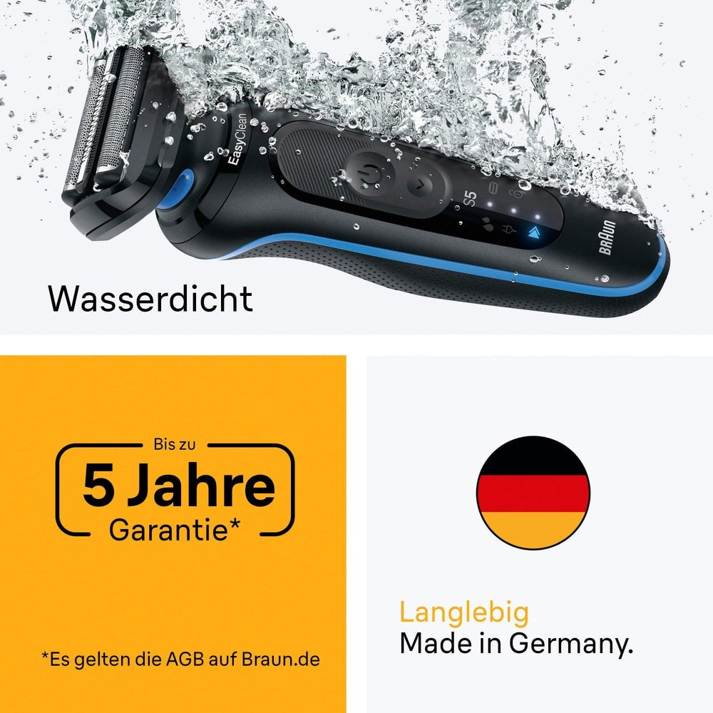 Braun Rasierer Series 5 wet+dry schwarz/blau, 52-B1000S