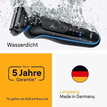 Braun Rasierer Series 5 wet+dry schwarz/blau, 52-B1000S