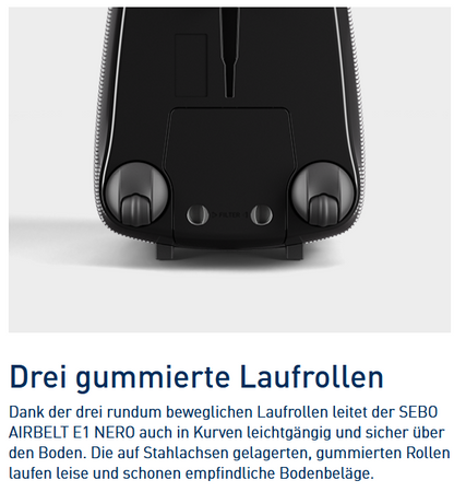 SEBO AIRBELT E1 NERO Bodenstaubsauger 92600SE