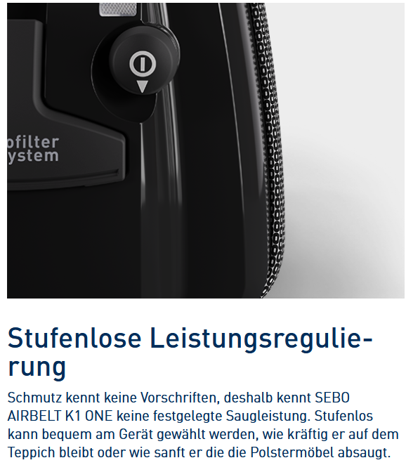 Sebo AIRBELT K1 ONE Bodenstaubsauger, 92660SE