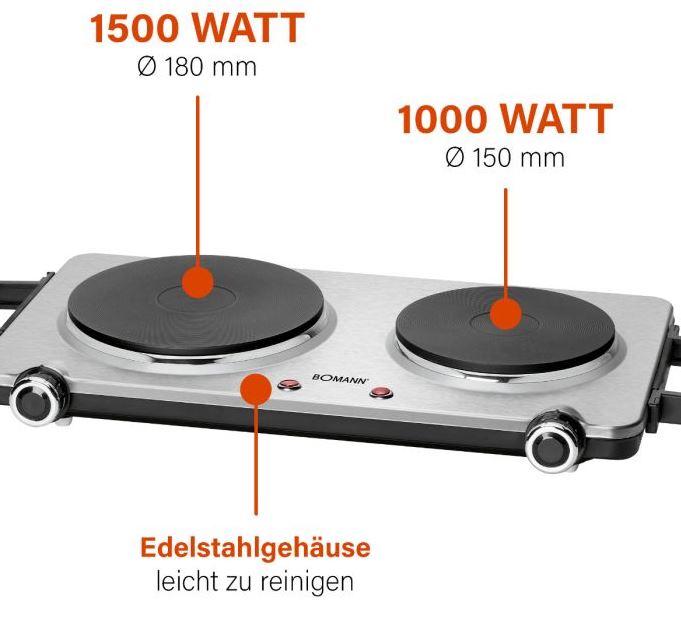 Bomann Doppelkochplatte DKP5033ECB, 650331