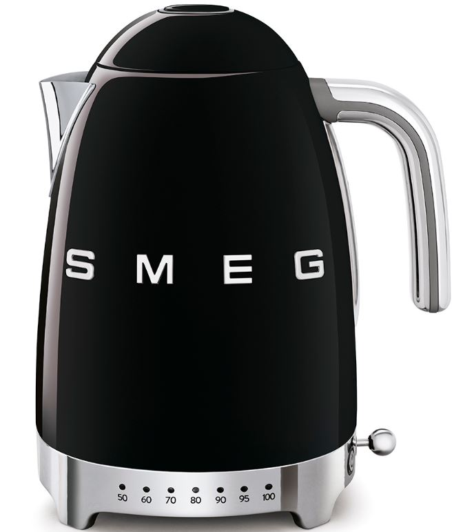 SMEG Wasserkocher 50er Retro KLF04BLEU, schwarz, 7 Temperaturstufen