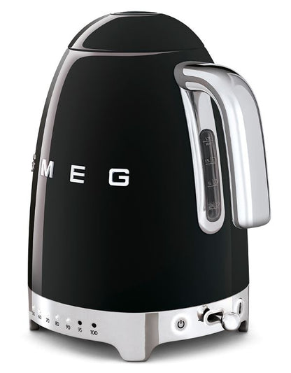 SMEG Wasserkocher 50er Retro KLF04BLEU, schwarz, 7 Temperaturstufen