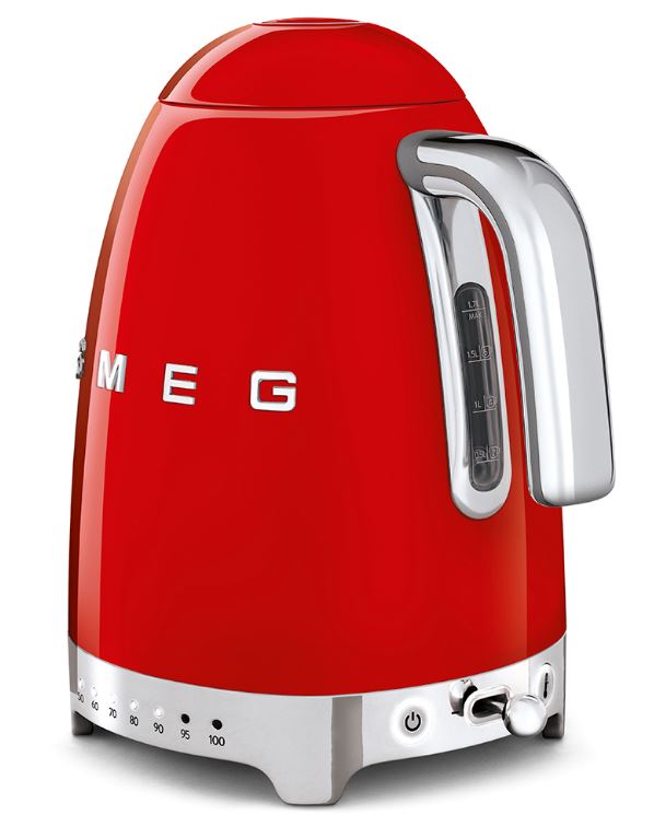 SMEG Wasserkocher 50er Retro KLF04RDEU, rot, 7 Temperturstufen