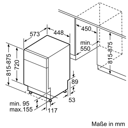 Siemens Unterbau-Geschirrspüler iQ300, 45cm, SR43ES24ME