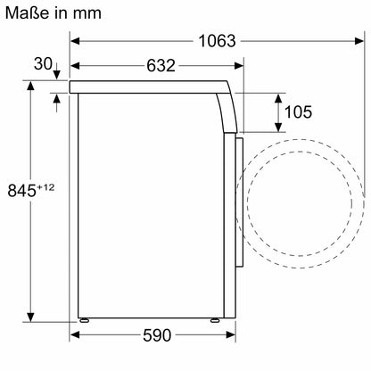 Siemens Waschvollautomat WU14UT91, unterbaufähig, 9kg, 1400U/min