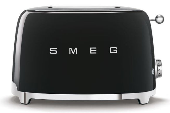 SMEG 2-Scheiben-Toaster 50er Retro schwarz, TSF01BLEU