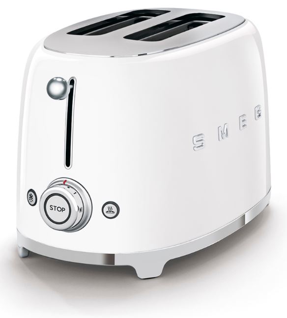 SMEG 2-Scheiben-Toaster 50er Retro weiß, TSF01WHEU