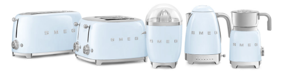 Smeg 4 Scheiben Toaster TSF02PBEU pastellblau 50's Style