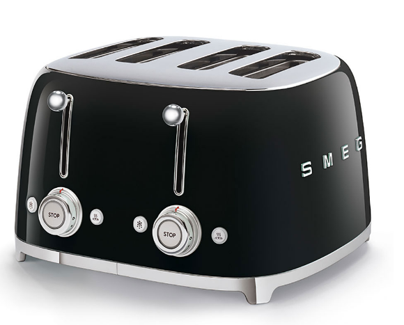 SMEG Toaster 50er Retro TSF03BLEU 4 Schlitz schwarz