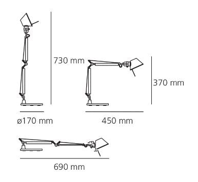 Artemide Tischleuchte Tolomeo micro  Farbe Kupfer