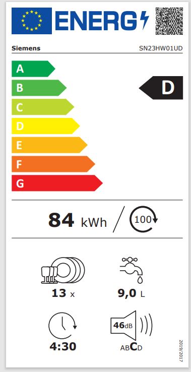Siemens Stand-Geschirrspüler IQ300, SN23HW01UD