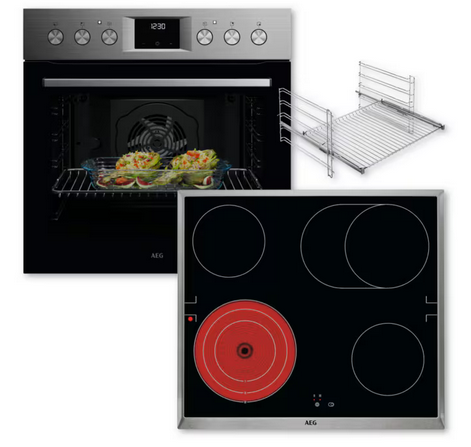 AEG Einbau-Herd-Set Edelstahl FHHS24M01 (OU5AE20SM+HE604070XB+TR1LV)
