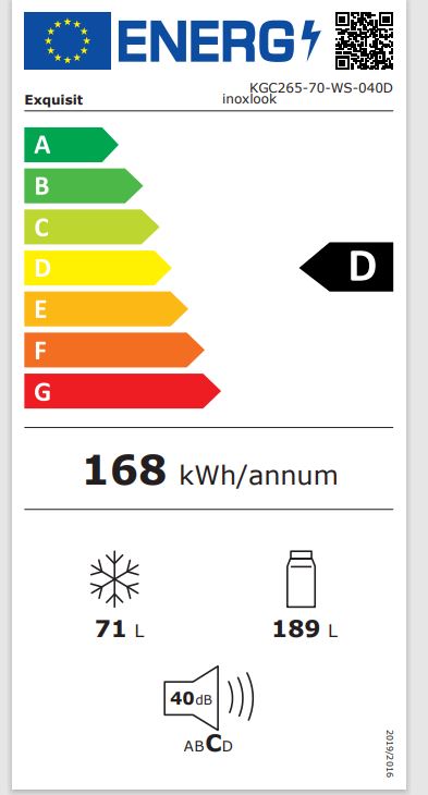 Exquisit Kühl-Gefrierkombination KGC265-70-WS-040D inoxlook