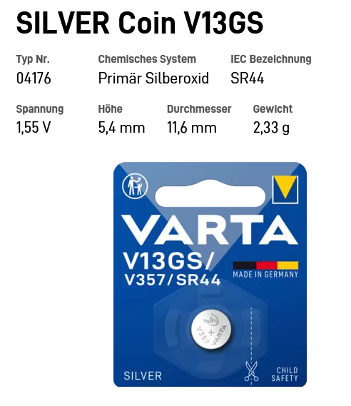 Varta 4176 Knopfzelle V13GS