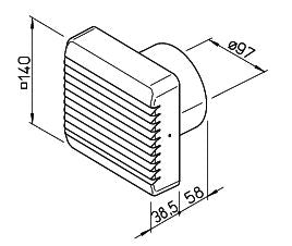 HELIOS HR 90 KE HelioVent Minilüfter mit Verschlußklappe, 00334