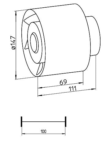 HELIOS REW 150/2 Rohreinschub-Ventilator, 00440