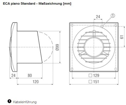 Maico ECA-PIANO-STANDARD Kleinraum-Ventilator Standardausführung, 0084.0080