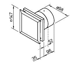 HELIOS M1/100N/C Minivent DN 100 2-stufig mit Nachlauf, 06172