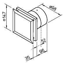 HELIOS M1/100F Minivent DN 100 2-stufig mit Feuchtesteuerung, 06175