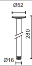 Bruck HIGH-LINE 12V-Seilsystem Deckenstütze 280/52 chrom