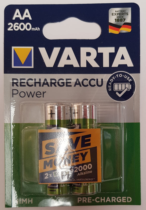 VARTA Mignon 5716  Rechargeable ACCU 2600 mAh 1,2V AA READY TO USE