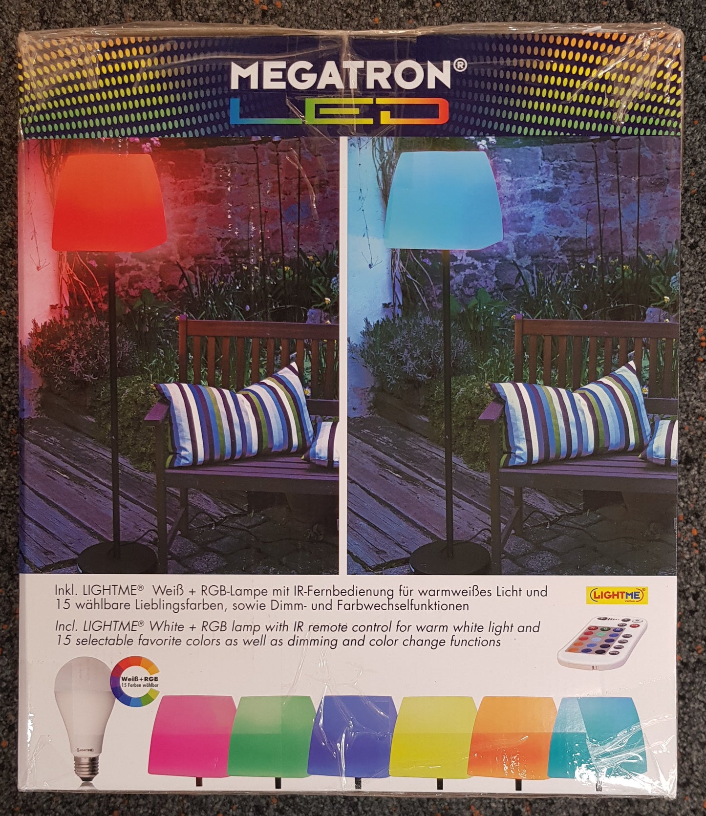 Megatron  LED Außen-Stehleuchte DANNA eckig IP44, 1x E27