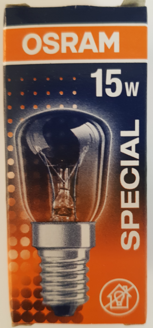 Osram Birnenformlampe klar, für den Kühlschrank, 15W, E14, SPC.T26/57 CL